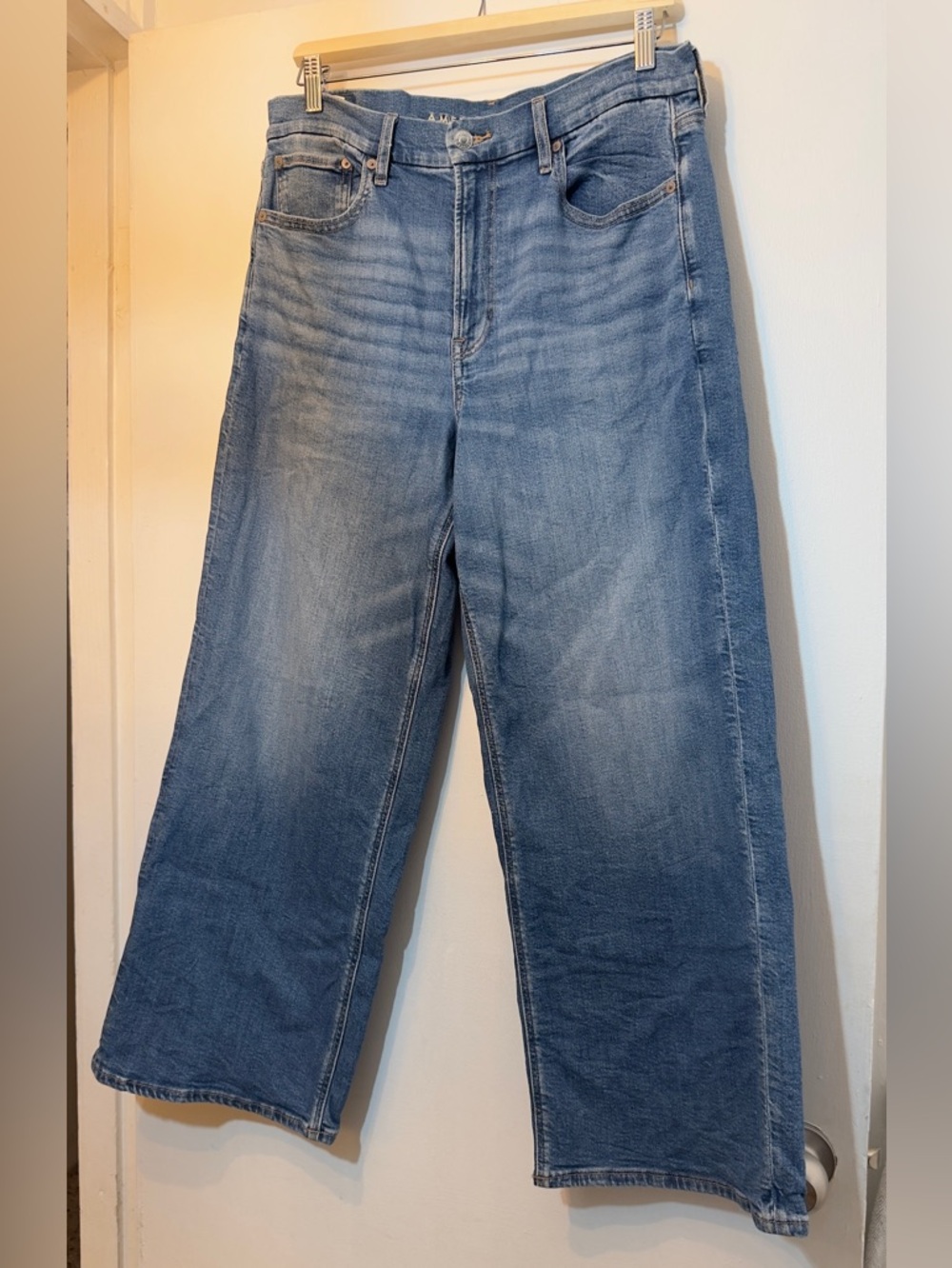 American Eagle Outfitters Light Blue Wide-Leg Jeans